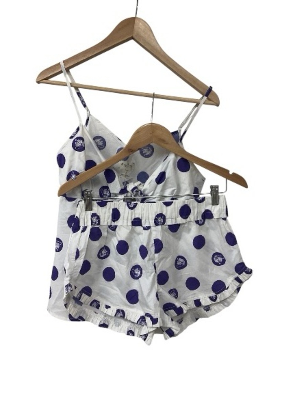 NWT The Lazy Poet White Rosie Purple Tiger Dots Shorts Cami Top Set S